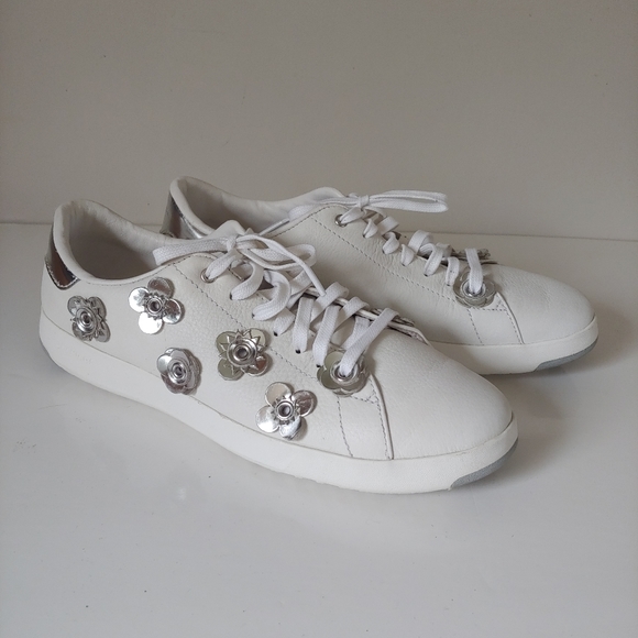 Cole Haan Grandpro Tennis Leather Sneakers  White Size 10.5 - Picture 2 of 15